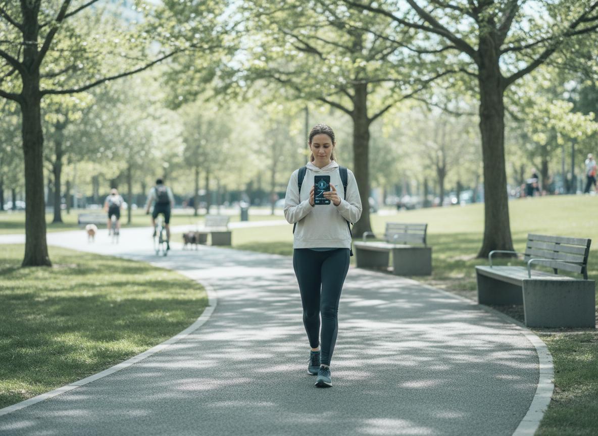 Using phone while walking